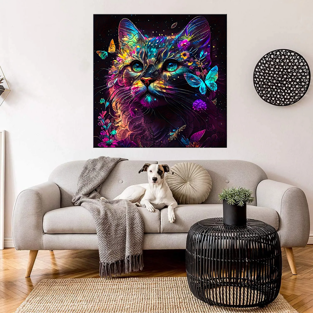 Colorful Cat - Wooden Jigsaw Puzzle - image 3