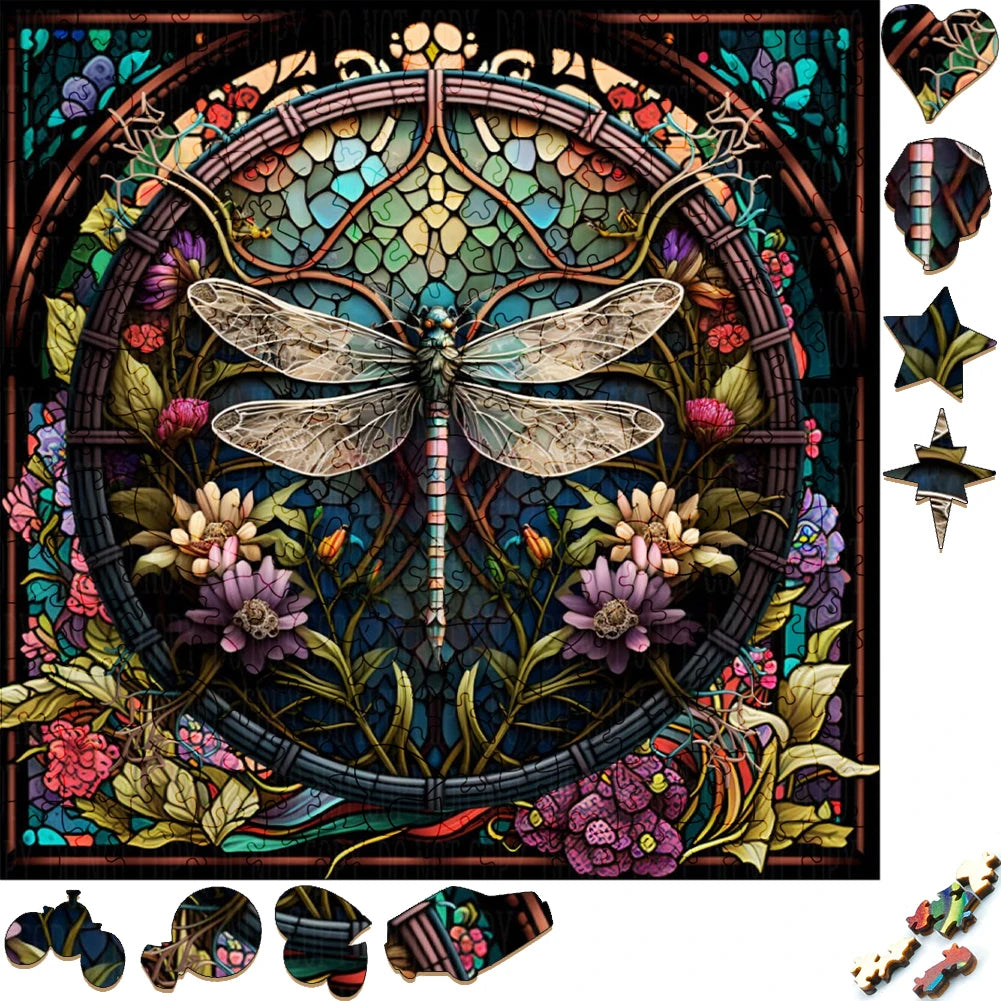 Beautiful Dragonfly - Wooden Jigsaw Puzzle - image 1