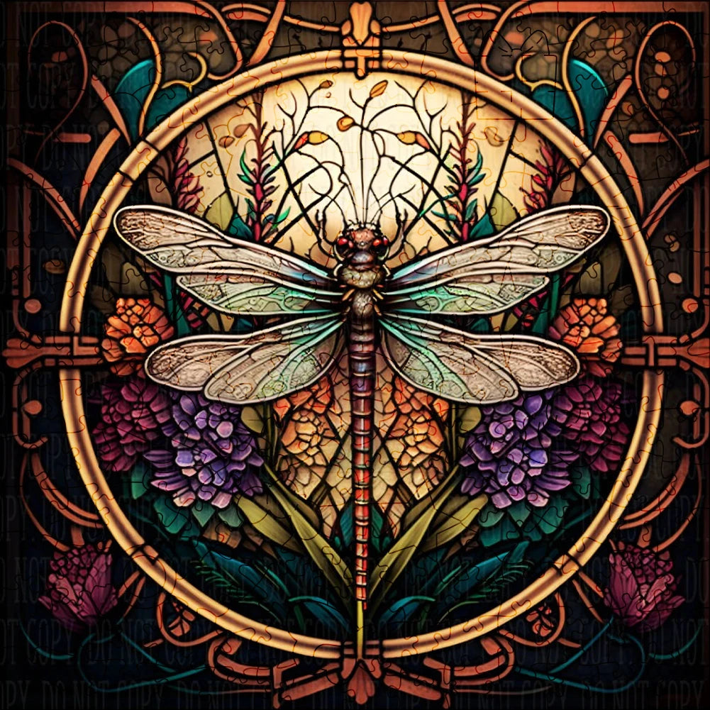 Dragonfly sign - Wooden Jigsaw Puzzle - A2 - Wooden Gift Packaging - image 0