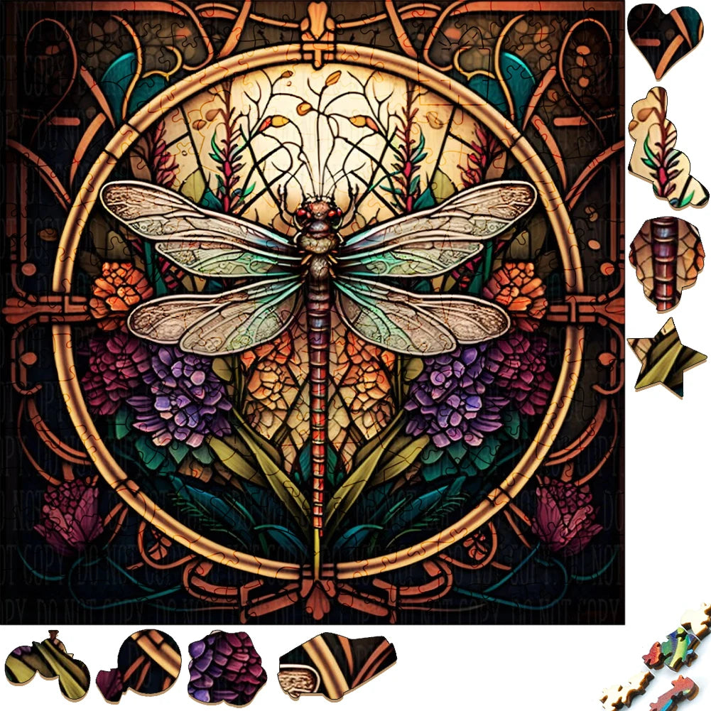 Dragonfly sign - Wooden Jigsaw Puzzle - image 1