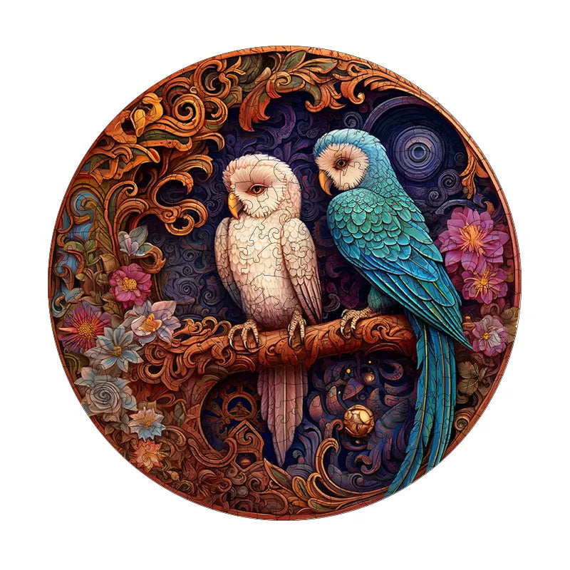 Lovebird Wood Carving - Wooden Jigsaw Puzzles - image 0