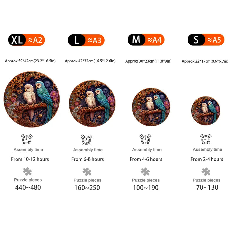 Lovebird Wood Carving - Wooden Jigsaw Puzzles - image 2