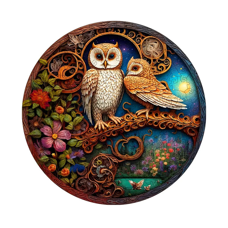 Owl Couple - Wooden Jigsaw Puzzles - image 0