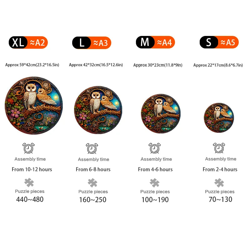 Owl Couple - Wooden Jigsaw Puzzles - image 2