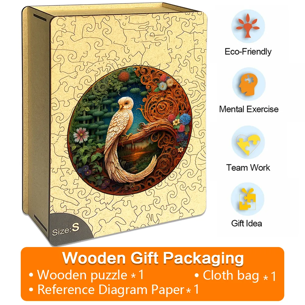 Star Moon Owl - Wooden Jigsaw Puzzles - A2 - Wooden Gift Packaging - image 4