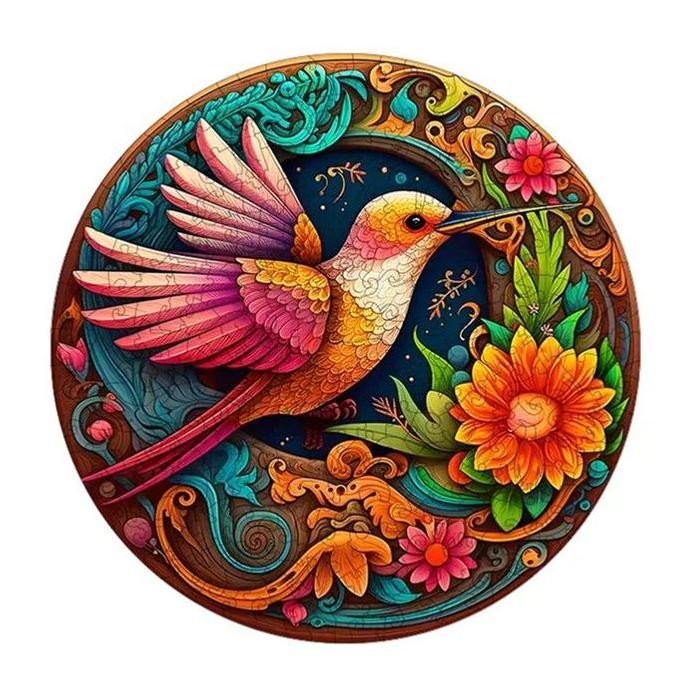 Hummingbird Disc - Wooden Jigsaw Puzzles - image 0