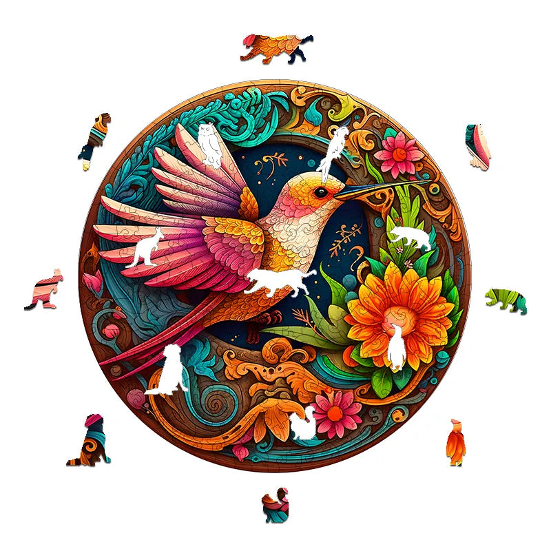 Hummingbird Disc - Wooden Jigsaw Puzzles - image 1