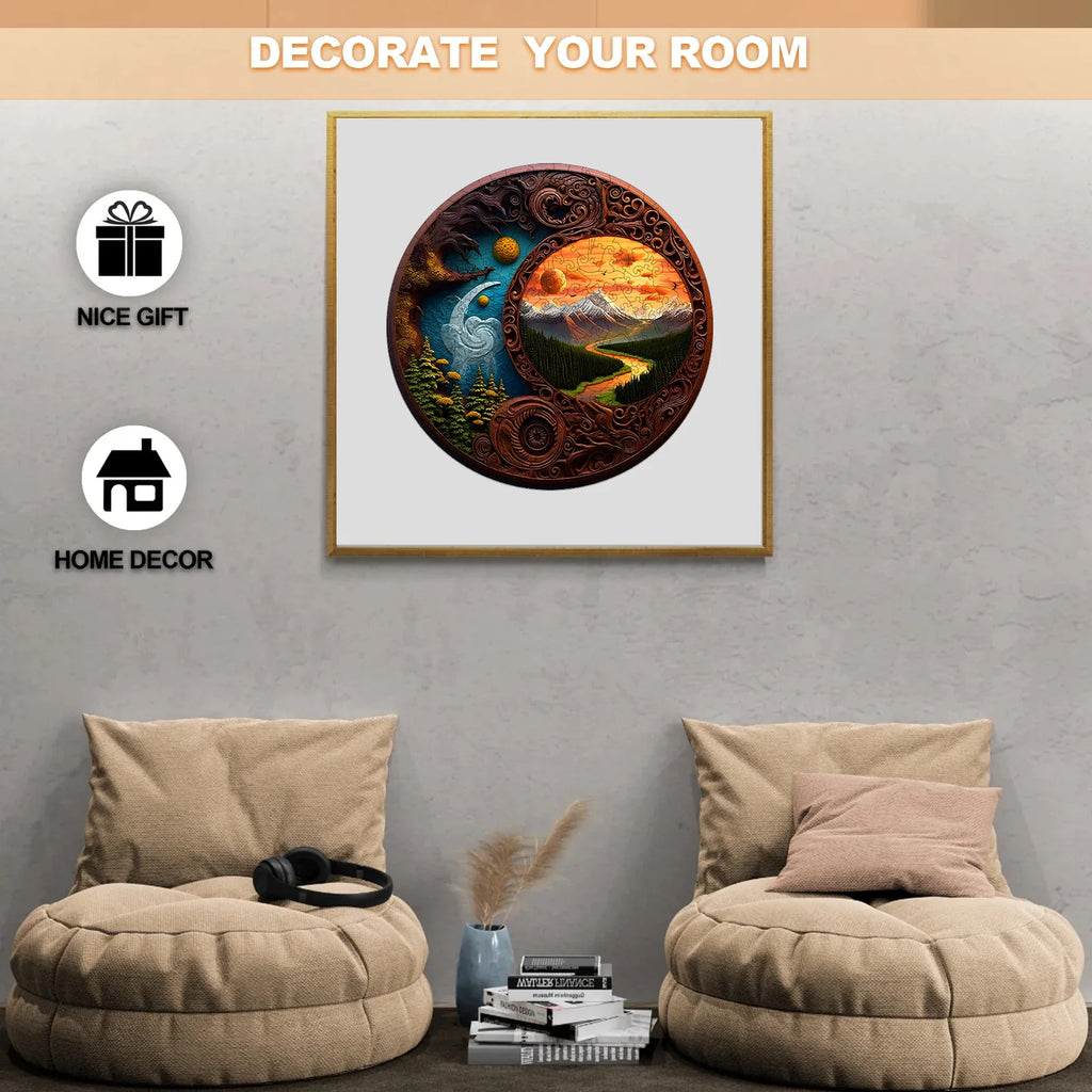Yin Yang Wood Carving - Wooden Jigsaw Puzzles - image 3