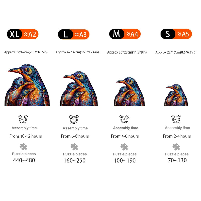 Three Penguins - Wooden Jigsaw Puzzles - image 2