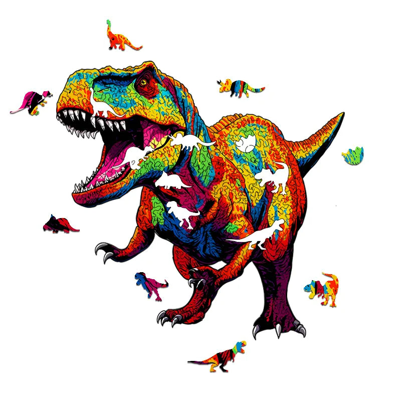 Colorful Tyrannosaurus Rex - Wooden Jigsaw Puzzles - image 1