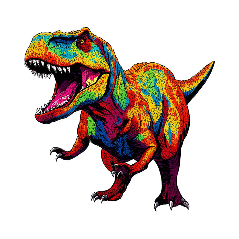Colorful Tyrannosaurus Rex - Wooden Jigsaw Puzzles - image 0