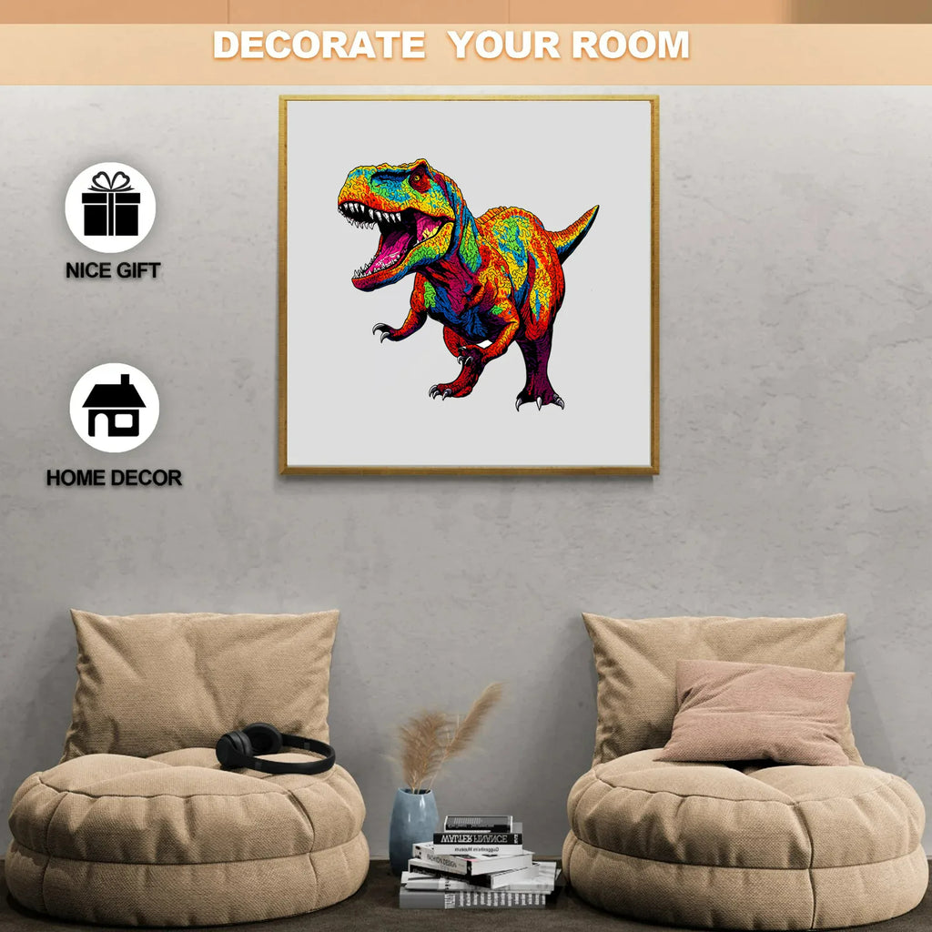 Colorful Tyrannosaurus Rex - Wooden Jigsaw Puzzles - image 3