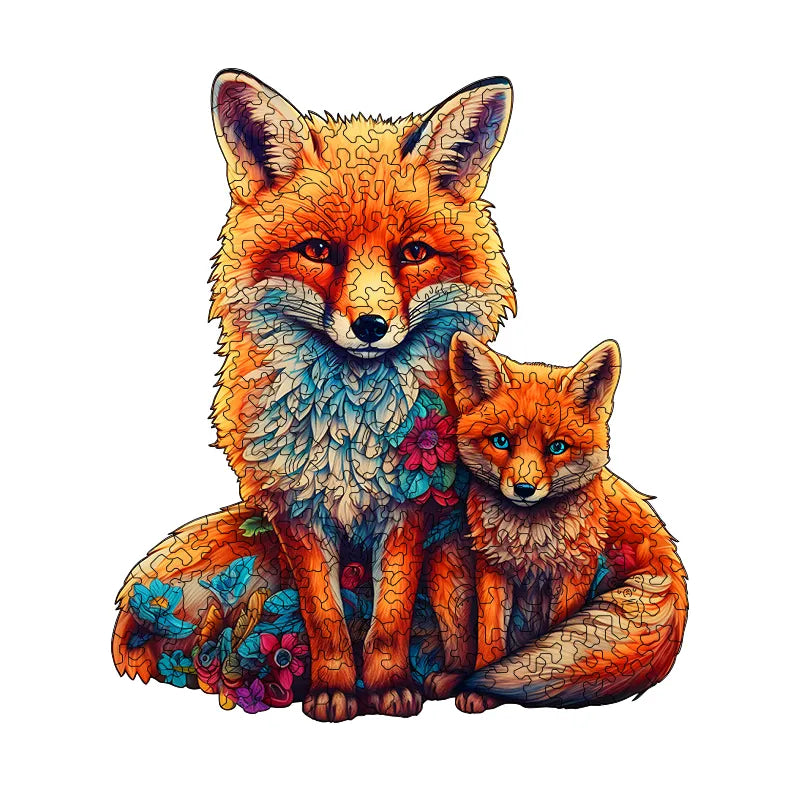 Mother and Child Fox - Wooden Jigsaw Puzzles - image 0