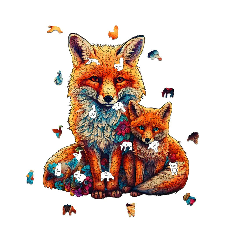 Mother and Child Fox - Wooden Jigsaw Puzzles - image 1