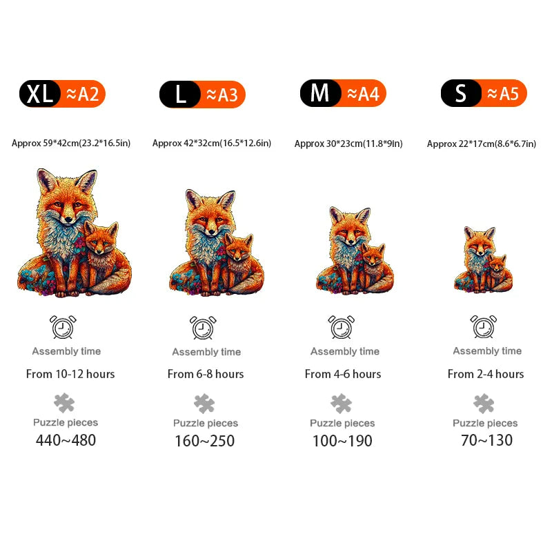 Mother and Child Fox - Wooden Jigsaw Puzzles - image 2