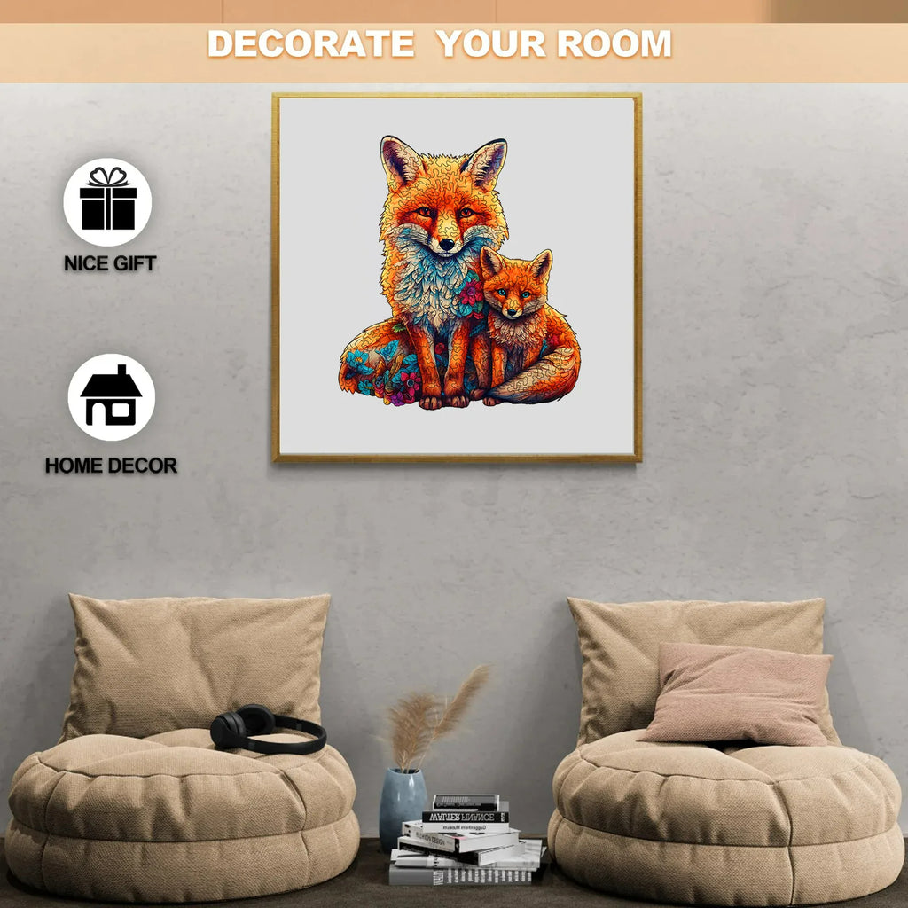 Mother and Child Fox - Wooden Jigsaw Puzzles - image 3