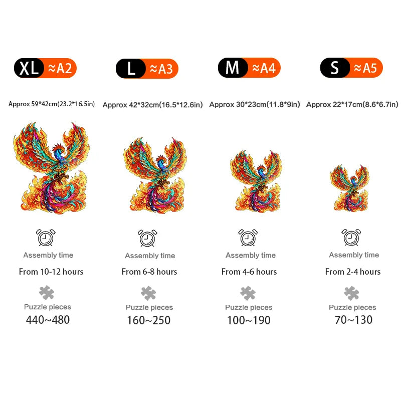 Colorful Phoenix - Wooden Jigsaw Puzzles - image 2