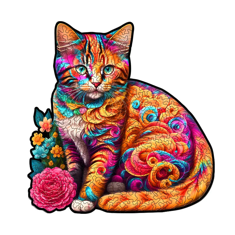 Curly Cat - Wooden Jigsaw Puzzles - image 0