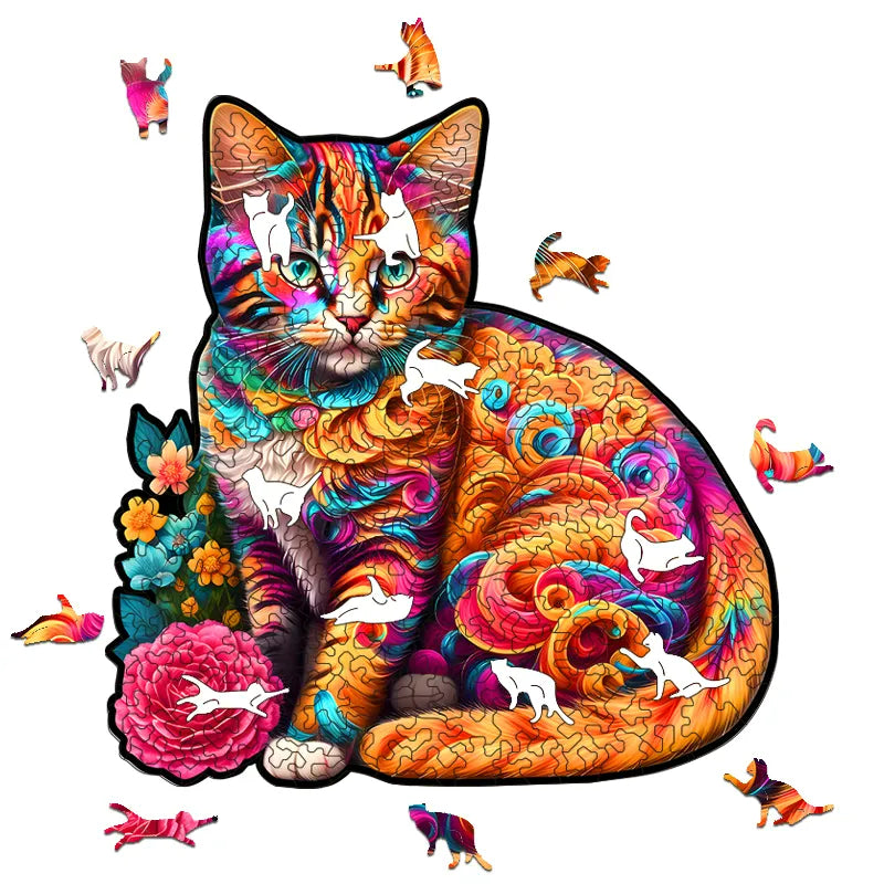 Curly Cat - Wooden Jigsaw Puzzles - image 1