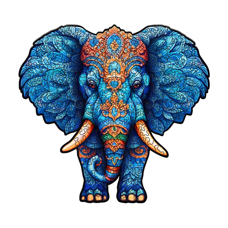 Glacier Blue Elephant - Wooden Jigsaw Puzzles - image 0