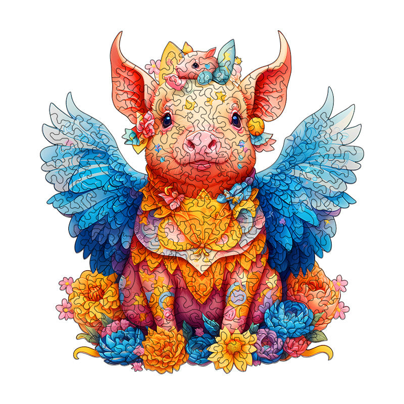 Angel Pig - Wooden Jigsaw Puzzles - image 0