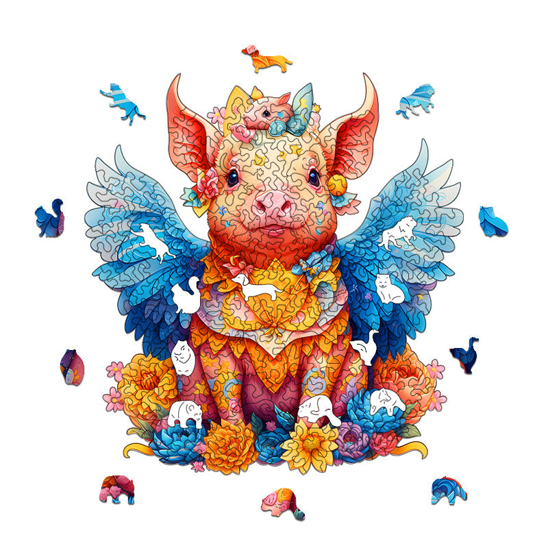 Angel Pig - Wooden Jigsaw Puzzles - image 1
