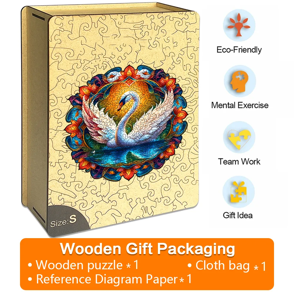 Swan Lake - Wooden Jigsaw Puzzles - A2 - Wooden Gift Packaging - image 6