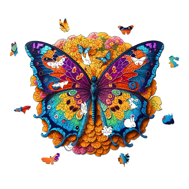 Butterfly Picking Honey - Wooden Jigsaw Puzzles - image 1