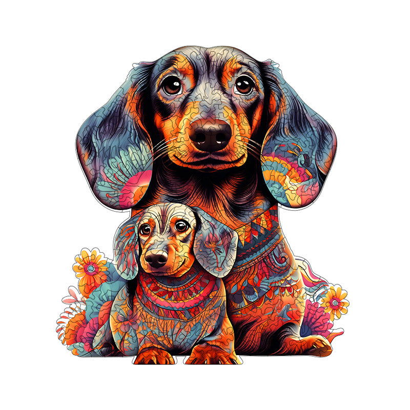 Two dogs - Wooden Jigsaw Puzzles - image 0