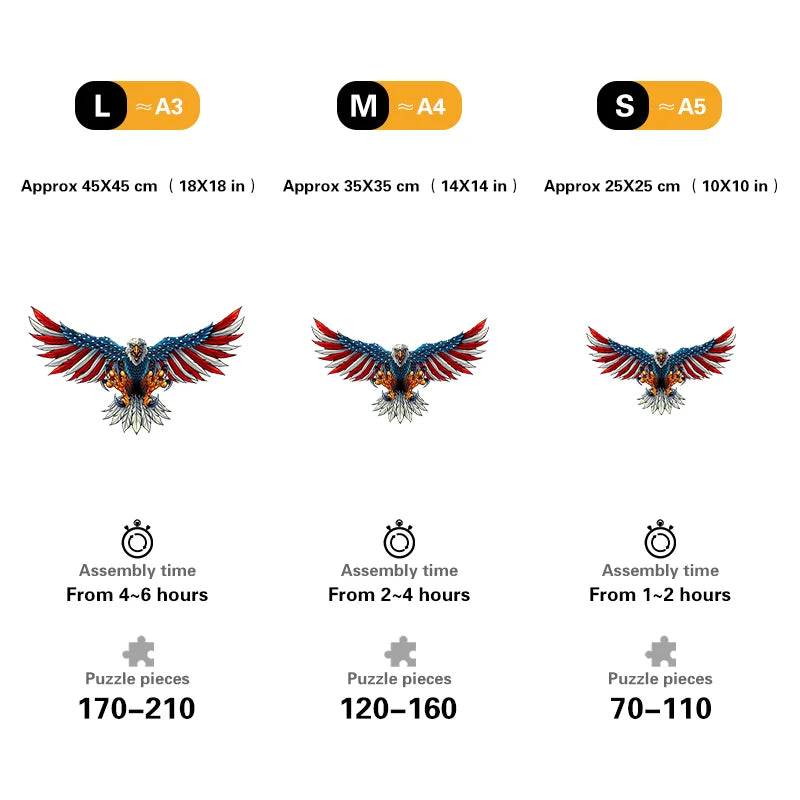 American Flag Bald Eagle - Wooden Jigsaw Puzzles - image 1
