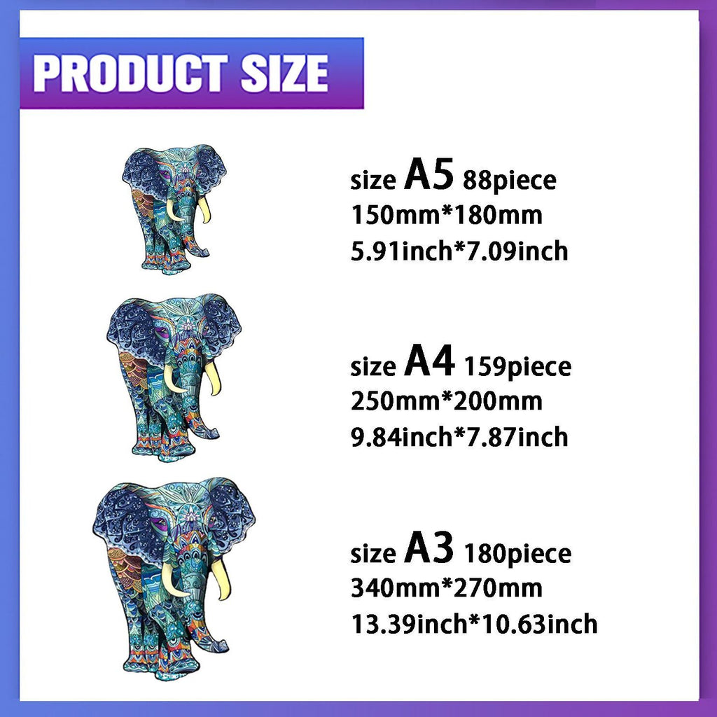Blue Elephant - Wooden Jigsaw Puzzle - image 1