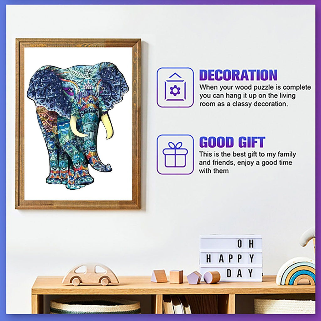 Blue Elephant - Wooden Jigsaw Puzzle - image 5