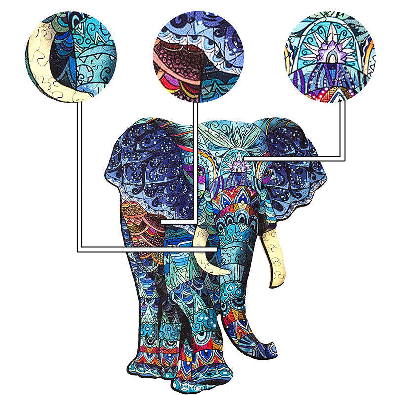 Blue Elephant - Wooden Jigsaw Puzzle - image 4