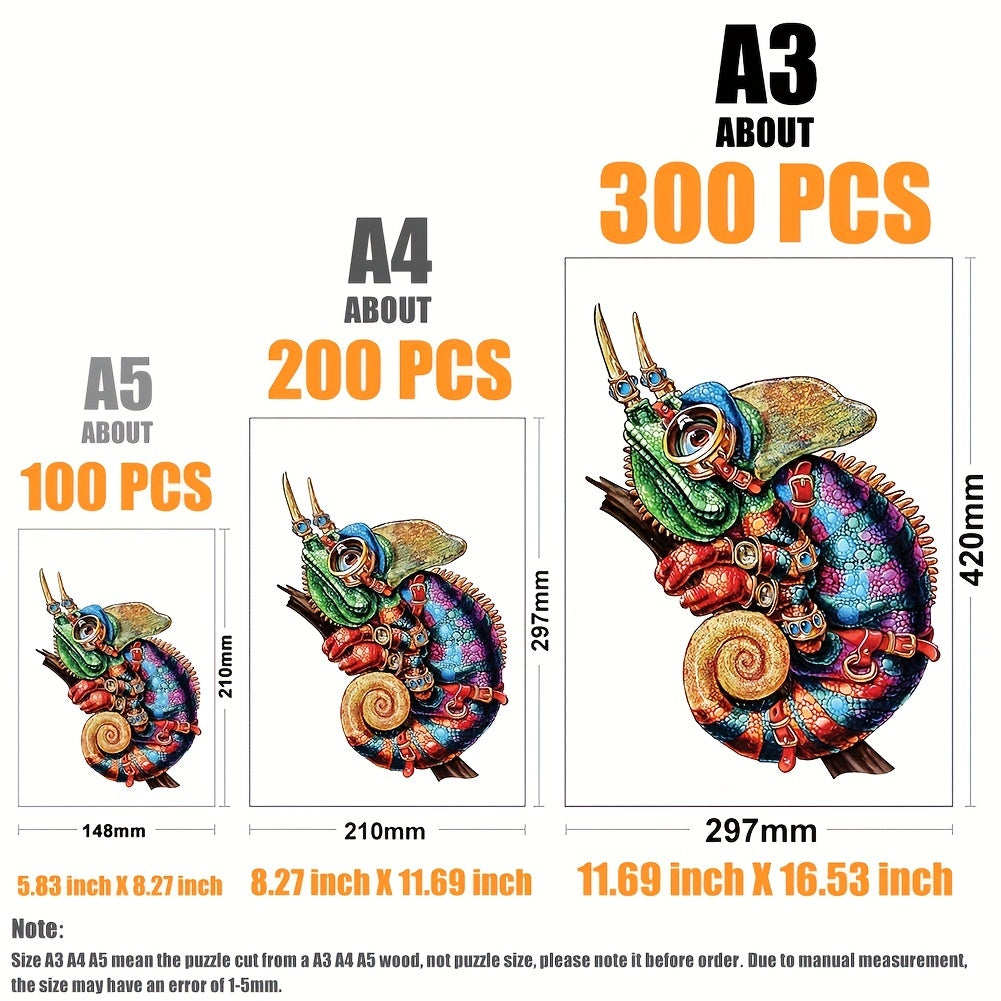 Colorful Chameleon - Wooden Jigsaw Puzzle - image 2