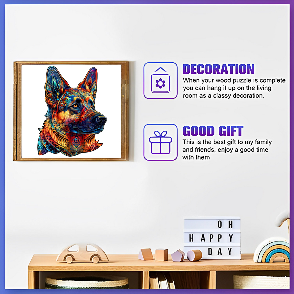 Dog Faces ‘German Shepherd’ - Wooden Jigsaw Puzzle - image 3
