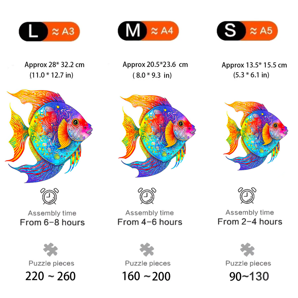 Colorful Fish - Wooden Jigsaw Puzzle - image 1