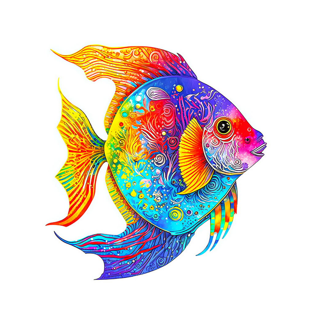 Colorful Fish - Wooden Jigsaw Puzzle - A3  - image 0
