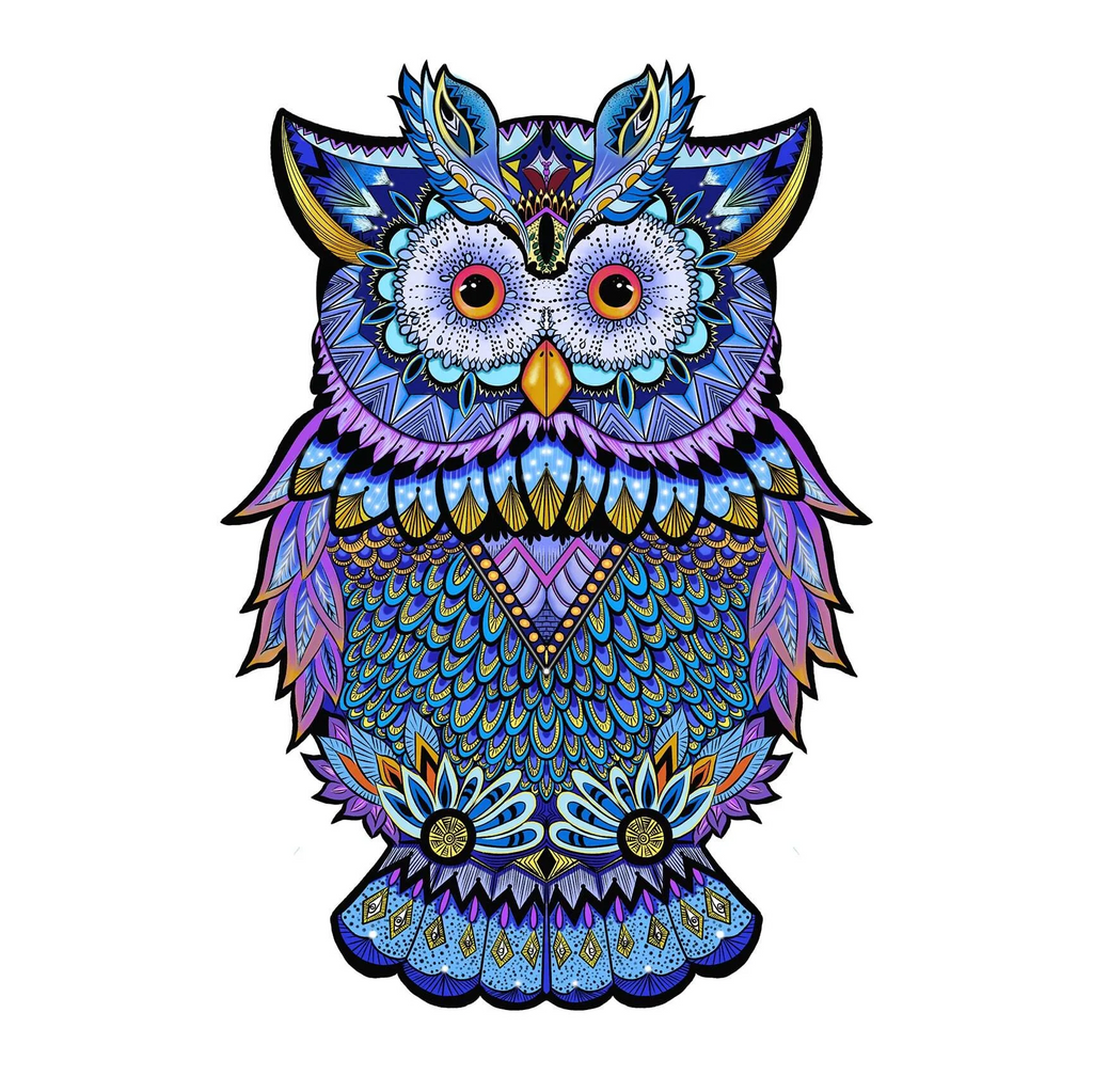 Unique Owl Design - Wooden Jigsaw Puzzle - A3  - image 0