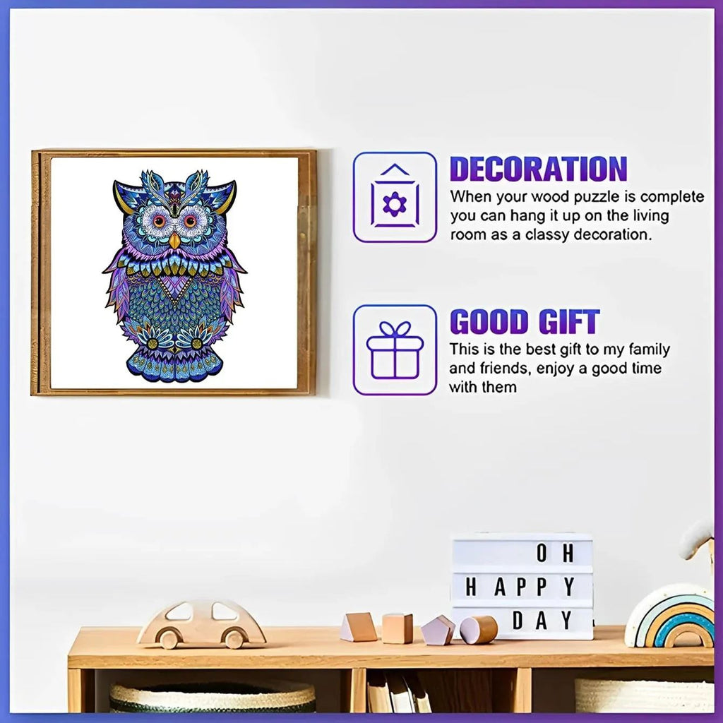 Unique Owl Design - Wooden Jigsaw Puzzle - image 2