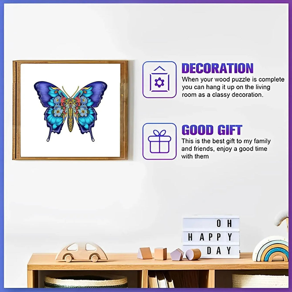 Magnificent Butterfly - Wooden Jigsaw Puzzle - image 2