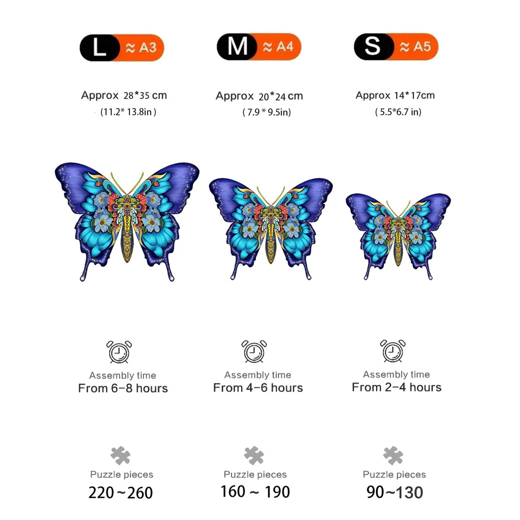 Magnificent Butterfly - Wooden Jigsaw Puzzle - image 1
