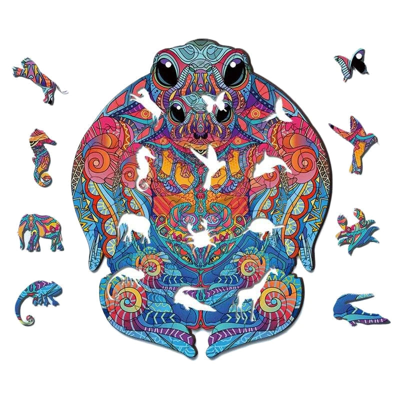 Two-headed turtle - Wooden Jigsaw Puzzle - image 1