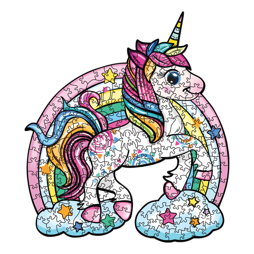 Rainbow Unicorn - Wooden Jigsaw Puzzle - A3  - Wooden Gift Packaging - image 0