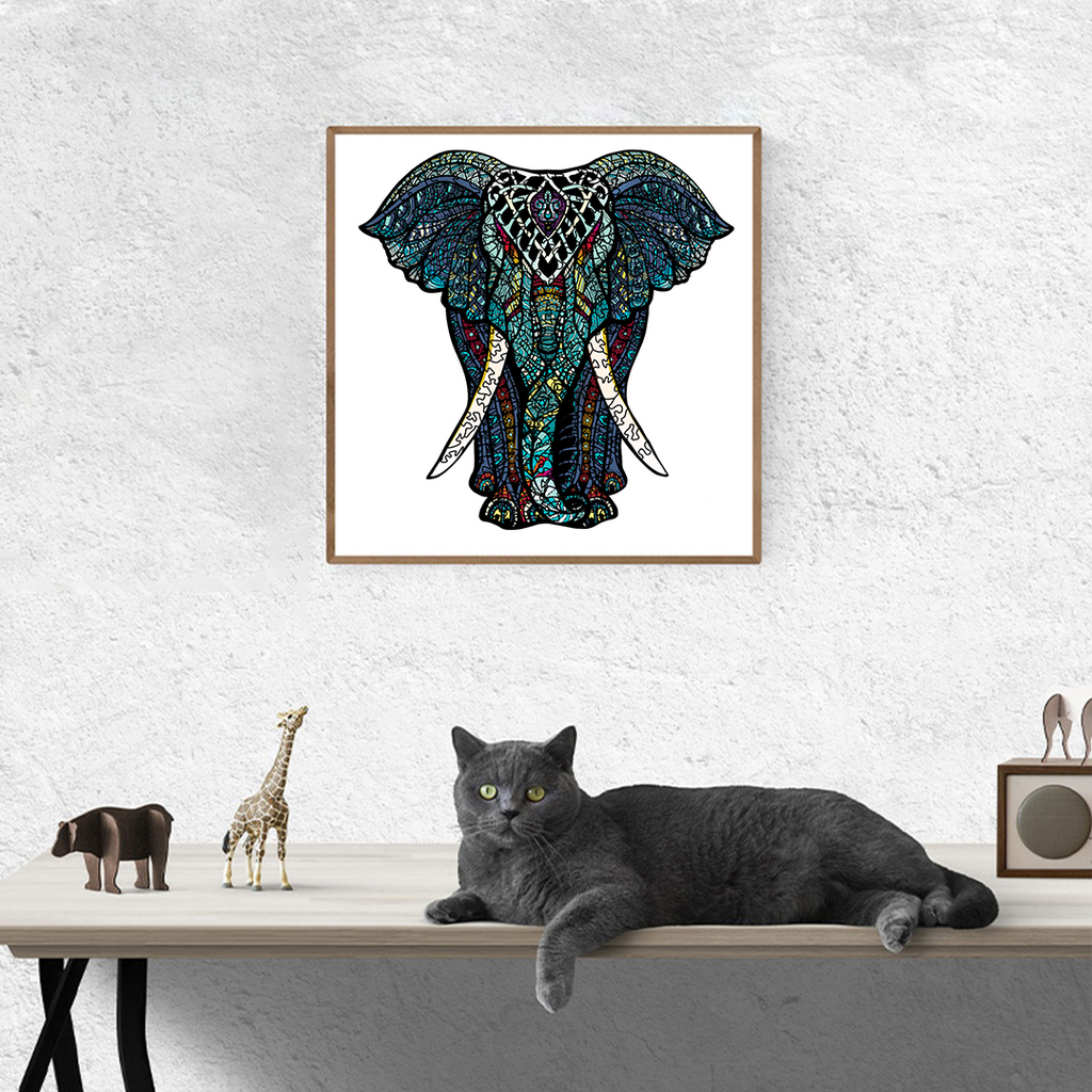 Vibrant Elephant - Wooden Jigsaw Puzzle - image 3