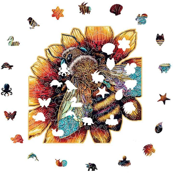 Colourful Bee - Wooden Jigsaw Puzzle - image 1