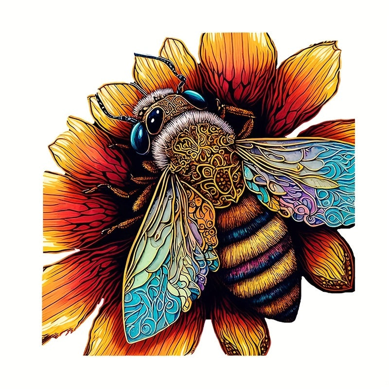 Colourful Bee - Wooden Jigsaw Puzzle - A3 (120 - 150 Pieces) - image 0