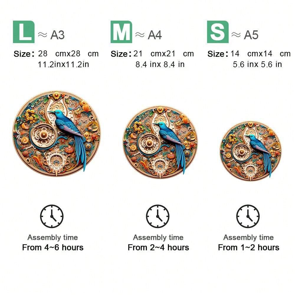 Enchanting Bird and Flowers - Wooden Jigsaw Puzzle - image 2