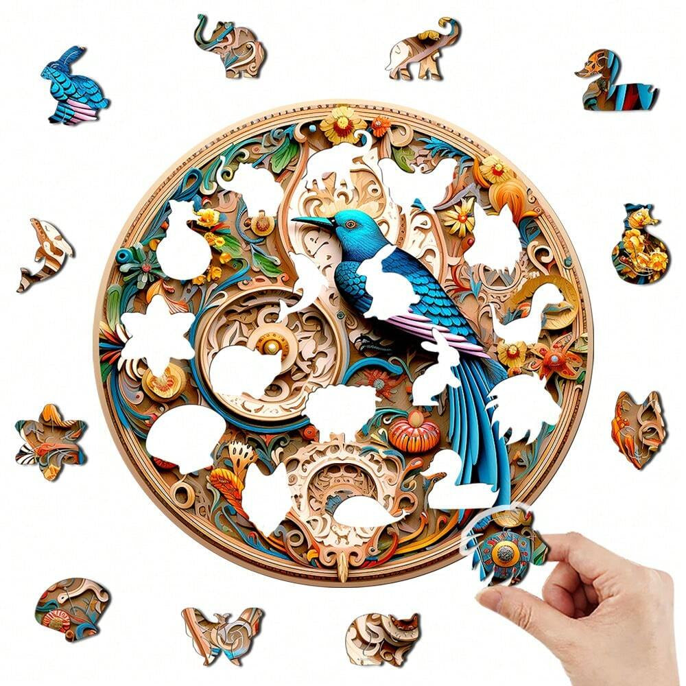 Enchanting Bird and Flowers - Wooden Jigsaw Puzzle - image 1