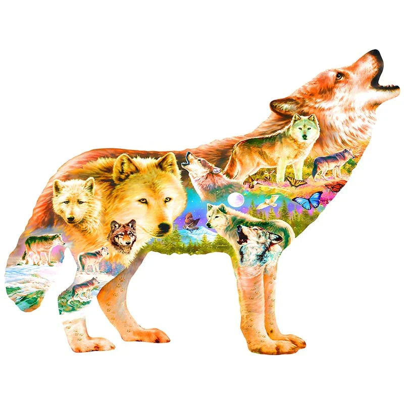 Howling Wolf King - Wooden Jigsaw Puzzles - A3  - image 0