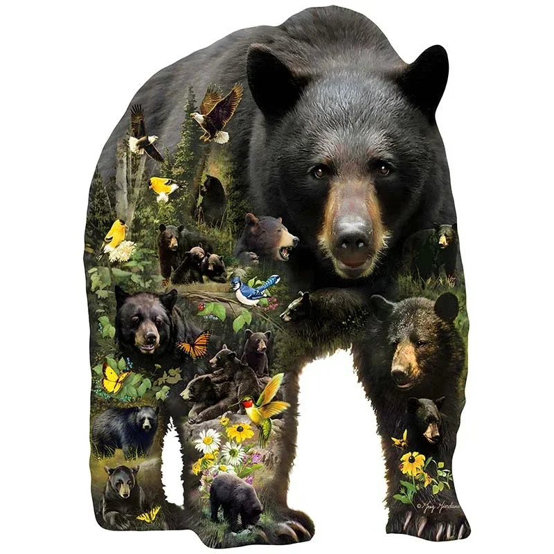 BLACK BEAR HOME - Wooden Jigsaw Puzzles - A3  - image 0
